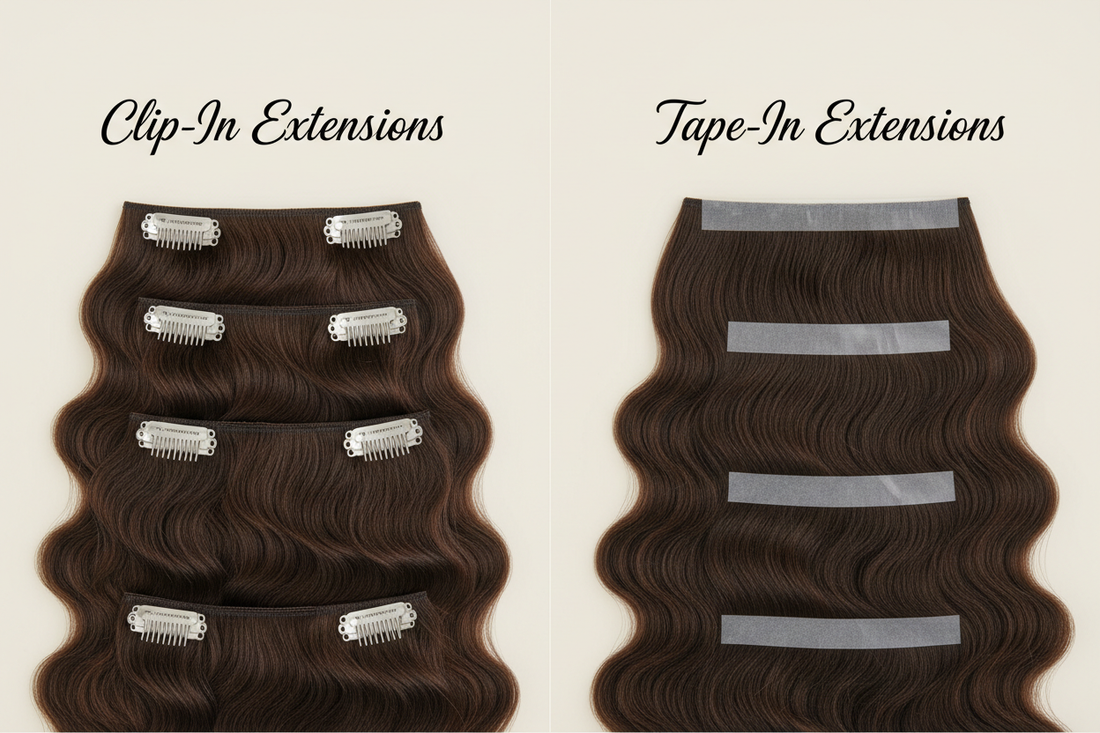 Tape-In Hair Extensions vs Clip-Ins: Which Is Better? - Blendé Hair UAE